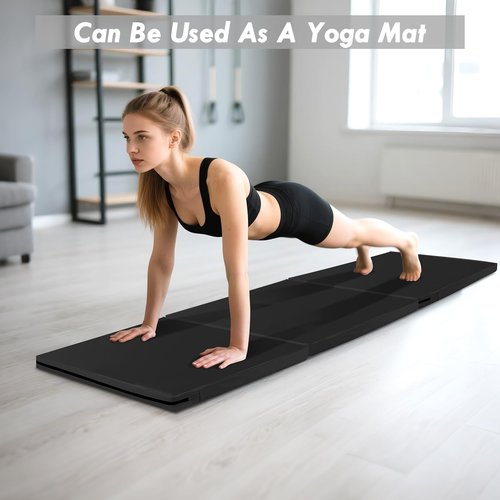 WAWINY 6ft x 2ft Folding Gymnastics Mat - 2-Inch Thick High Density Foam Yoga Mat, Non-Slip Gym Floor Mat for Home Workouts, Pilates & Stretching, Waterproof Oil-Proof Portable Exercise Mat.