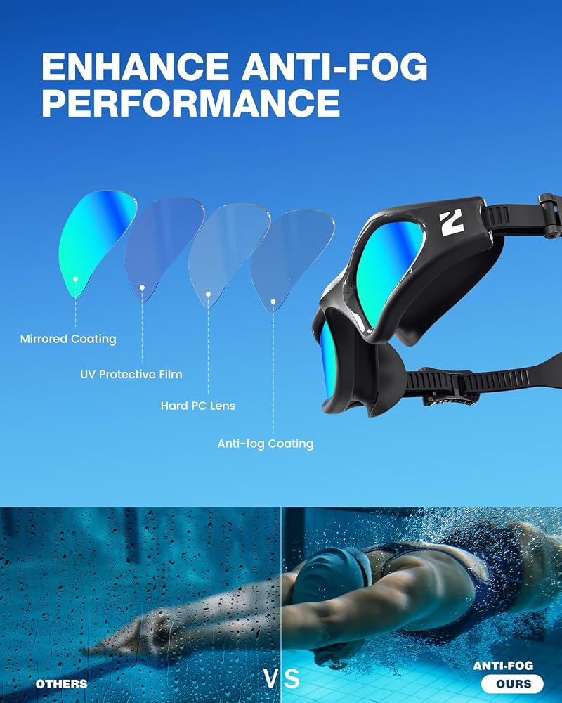 G1 Air Swim Goggles with Mirrored Lenses – A2 Black Frame Gold Lens