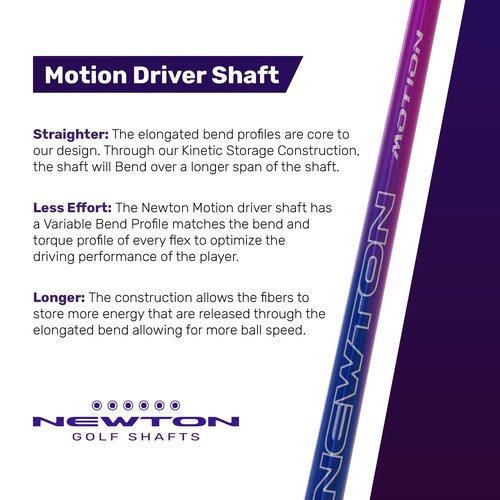 NEWTON Motion Golf Driver Shaft for Callaway Drivers - 75-85mph Swing Speed, Driver Shaft Maximize Ball Speed, Smoother Swings, Golf Club Shafts, Symmetry360 Design, Right Handed, Senior