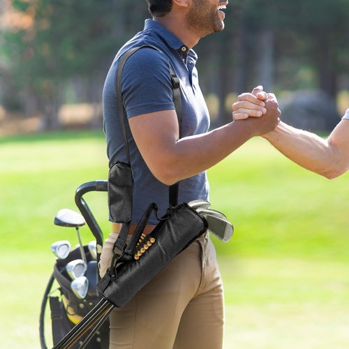 FINGER TEN Golf Club Bag Mini Lightweight for Men Women Ladies Kids with/Without Ball Pouch Pack, Portable for Driving Range Carrier Course Training Case (1Pc in Black with Ball Pouch)