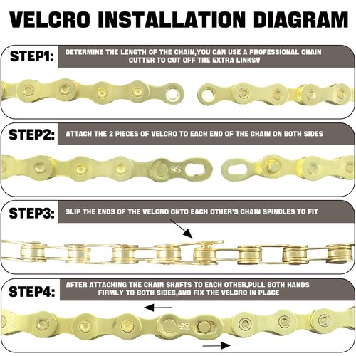 6/7/8/9/10/11/12 Speed Bike Chain – High-Strength, Durable & Smooth-Shifting for Road/Mountain Bikes (Gold-9-Speed)