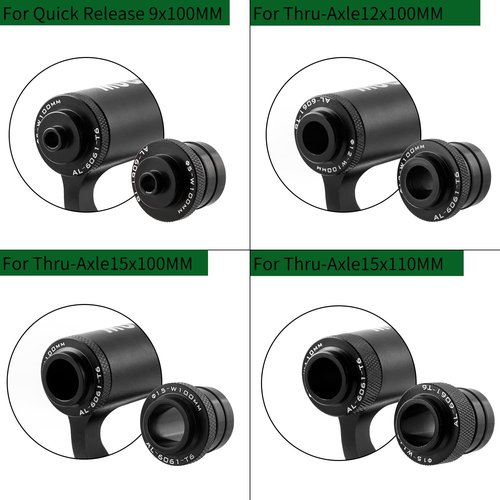 Bike Fork Mount, Upgraded Quick Release Thru Axle Bicycle Fork Rack Block with 4 Adapters for Car Trucks Vans SUV Transport and Storage, Black