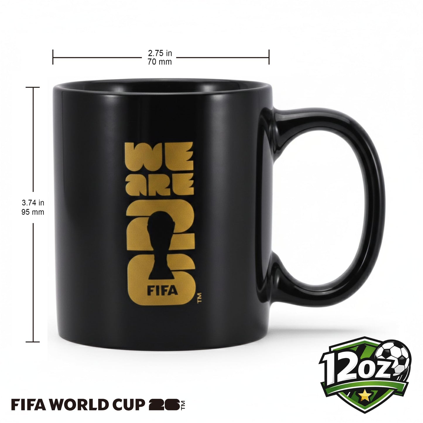 Official FIFA World Cup 2026 Edition - 12oz Ceramic Mug - Etched FIFA Emblem - Collector’s Souvenir - Perfect for Home, Office, Enjoying a Hot Latte, Coffee, Mocha, or Tea in the Kitchen