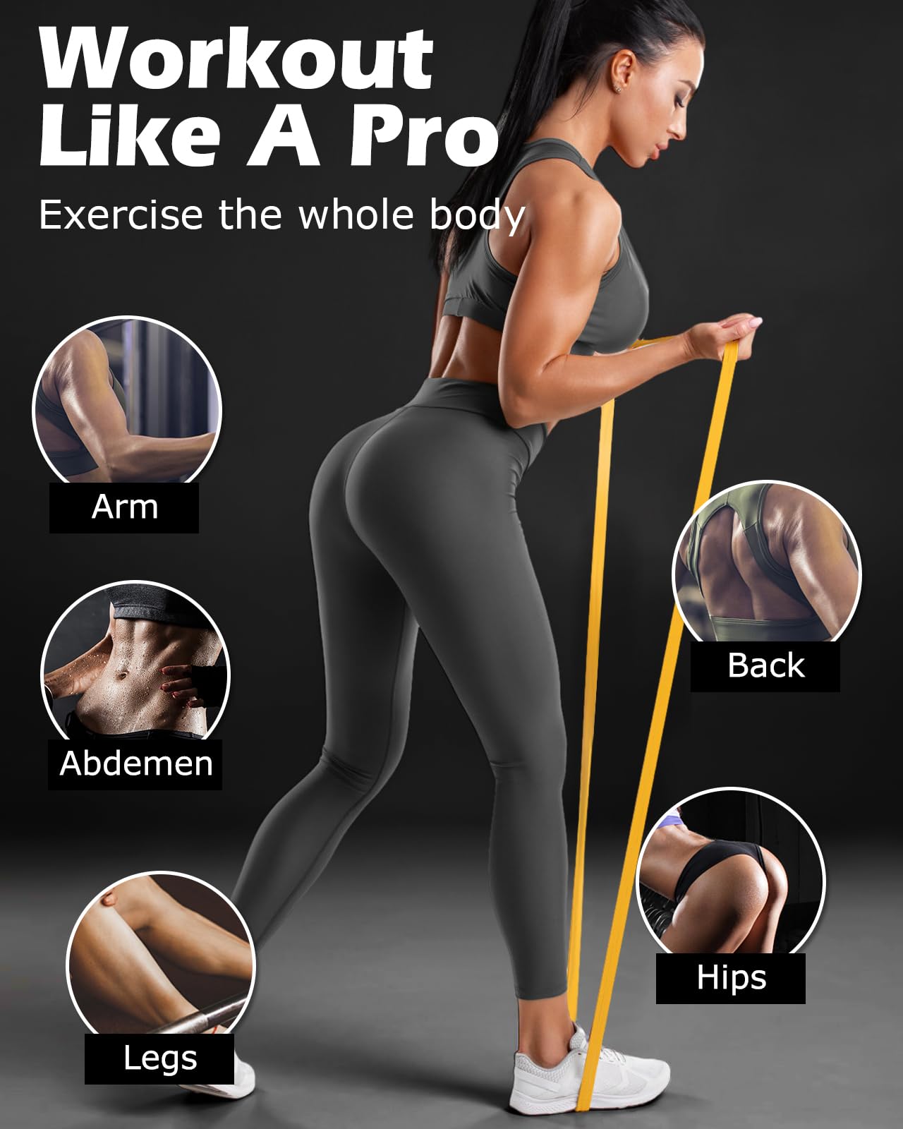 Zacro Resistance Bands 30-50 LBS Heavy-Duty Pull Up Exercise Bands for Advanced Strength Training, Full Body Workouts, Muscle Development, Men & Women Home Fitness Gym Equipment