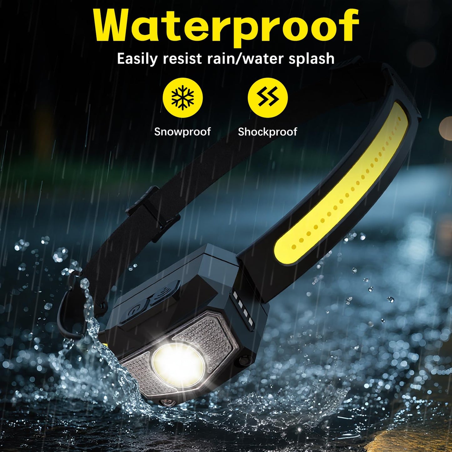 KYEKIO 3Pack Rechargeable LED Headlamp with Spot Light/Head lamp for Adults