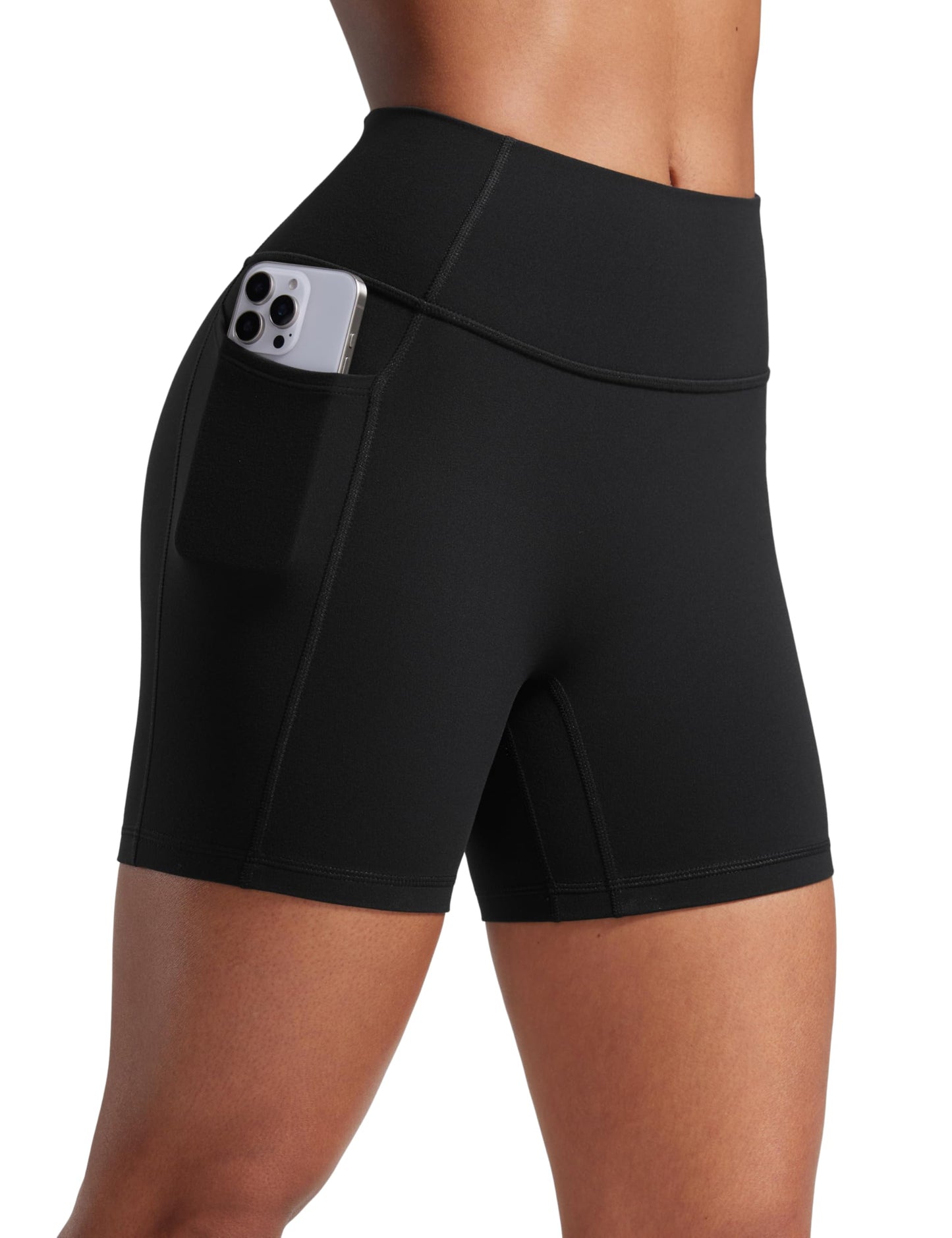 CRZ YOGA Secretsculpt Biker Shorts Pockets 5'' Black Medium