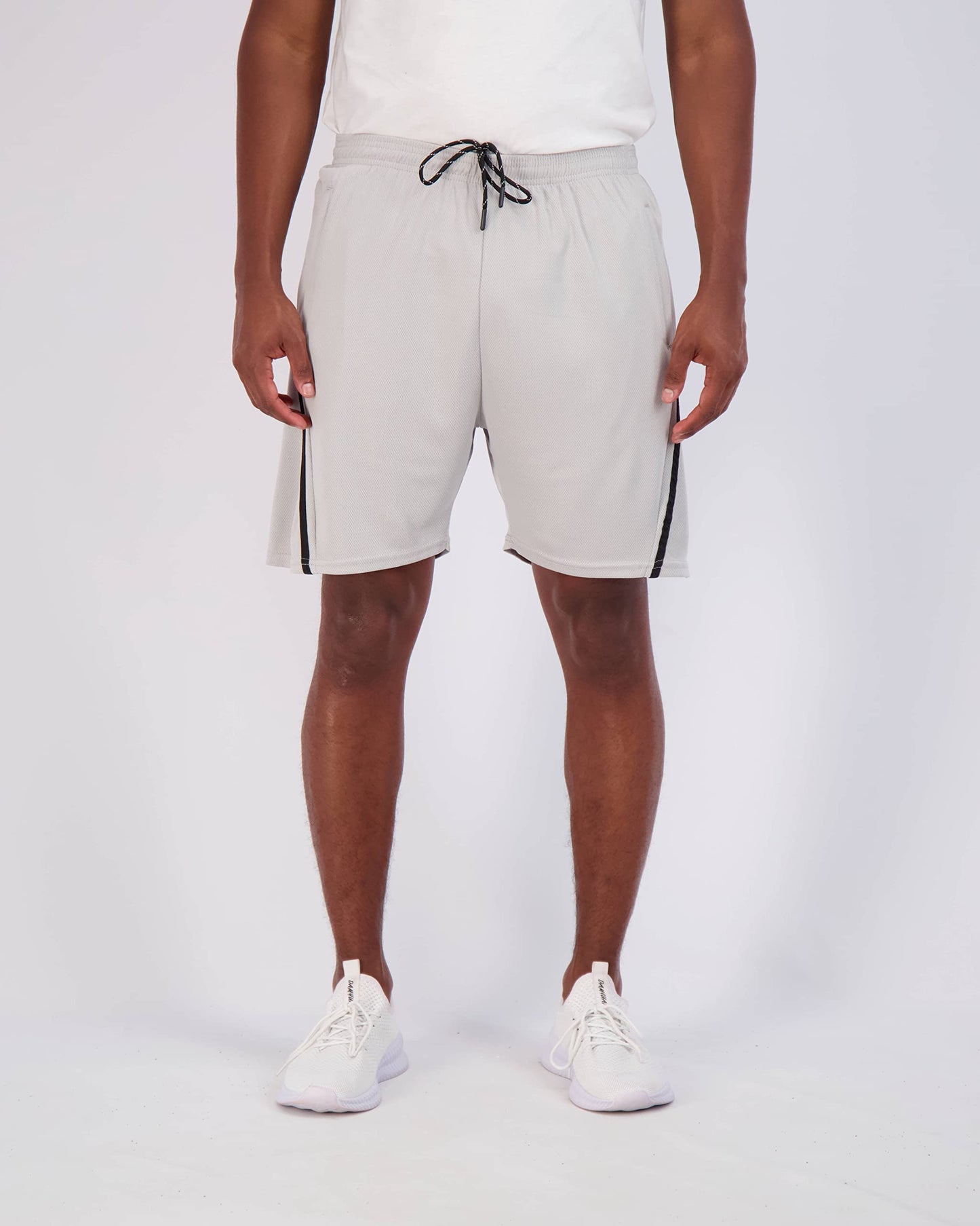 Real Essentials 4 Pack: Men's Mesh 7" Athletic Zipper Shorts Workout Gym Running Basketball (Big and Tall Available)