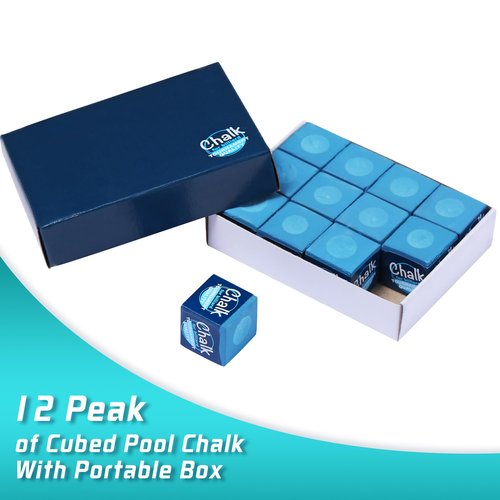 Rallyo Pool Chalk, 12-Pack of Billiard/Pool Cue Chalks, Pool Table Chalk for Games, Gifts, Home, Tournaments and Sports Hobbies