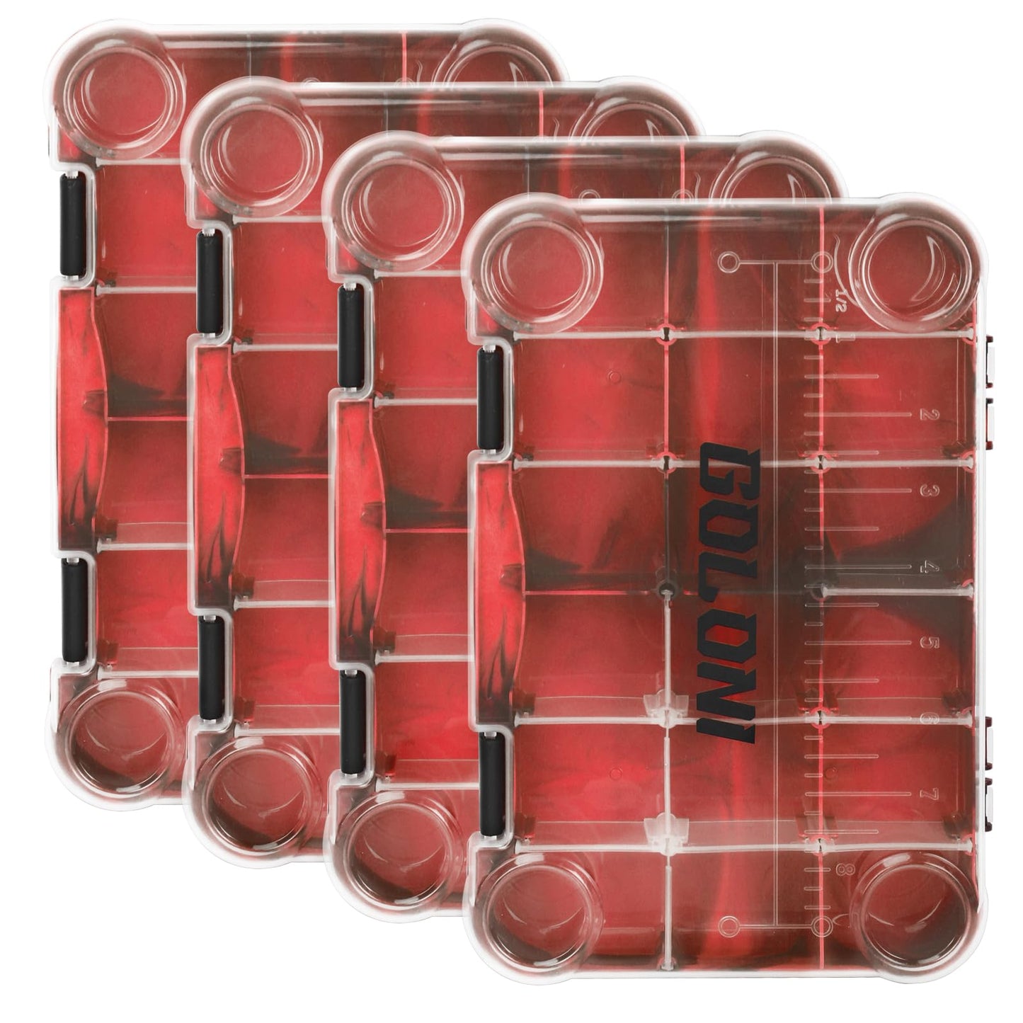 Goloni Fishing Tackle Box,Plastic Clear Fishing Storage Organizer Box With Removable Dividers,3600 Tackle Trays,Storage Lure Box for Lures 4 Pack