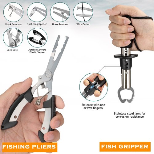 THKFISH Fishing Pole Set, 2Pcs 2.1m/6.89ft Telescopic Fishing Rod and Reel Combo,Spinning Reels Lures Set Carrier Bag for Travel Saltwater Freshwater Kit Fishing Rod Reel Combos(2PCS)