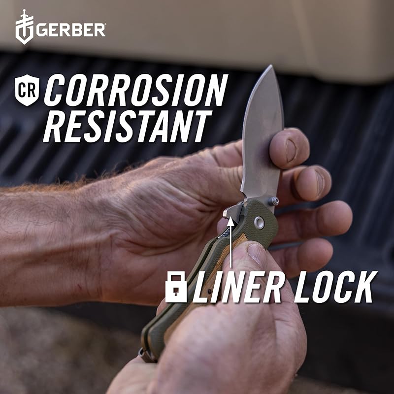 Gerber Confidant EDC Pocket Knife with 3.2" Drop Point Blade, Bamboo/G10 Inlay