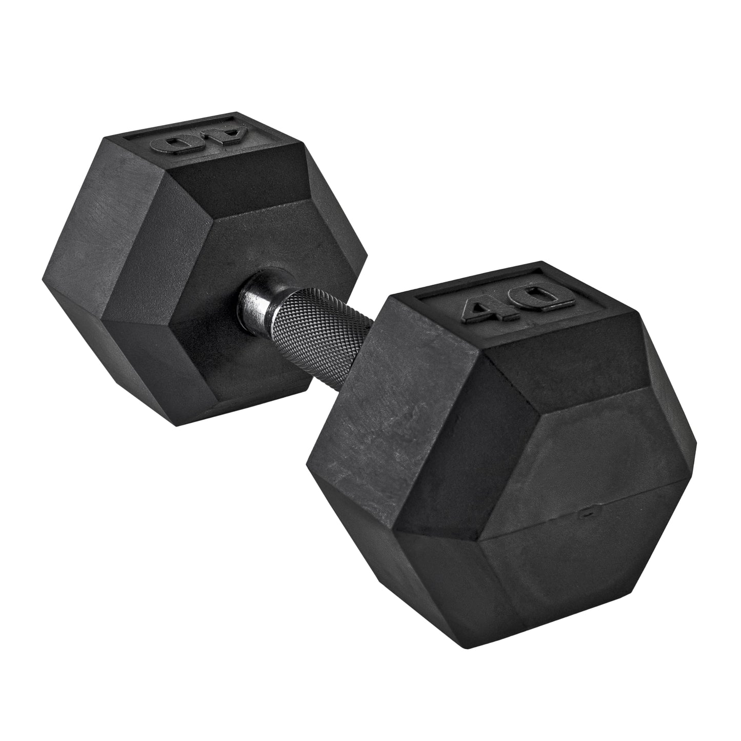 CAP 40lb Rubber Coated Hex Dumbbell, Comfort Grip, Free Weights, Single
