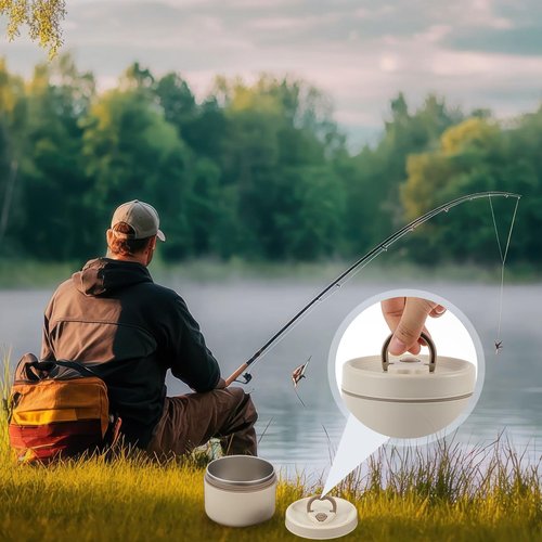 Honeydak 2 Pcs Fishing Bait Container Stainless Steel Insulated Live Bait Storage with a Handbag and 2 Tweezers Worm Bait Holder Storage Box to Keeps Bait Fresh and Alive