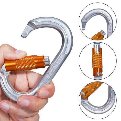 RESQT 22KN Auto Locking Carabiner, Heavy Duty Climbing Carabiners Twist Lock for Rock Climbing, Camping, Rappelling, Hunting, Rescue Equipment