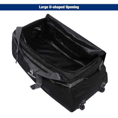 REDCAMP Foldable Duffle Bag with Wheels, 140l Black