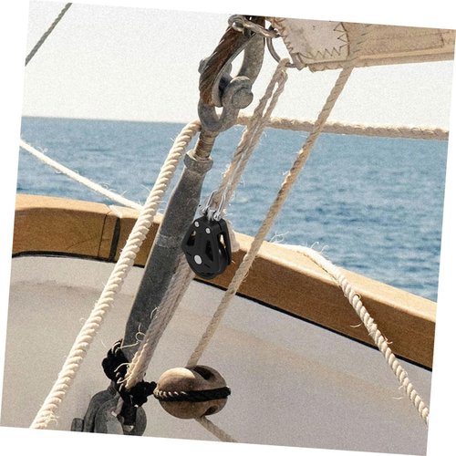 MUSISALY 2Pcs Nylon Boat Pulley with Smooth Rotating Bearing Double Head Block for Sailboats Equipment High Load Capacity Durable Versatile Accessories