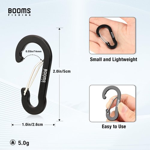 Booms Fishing 20Pack Carabiner Clips: Multi-use 2in Small Carabiner Clip - Mini Keychain Caribeaner Clip for Keys, Camping, Hiking, Fishing, Kayaking, Backpack - CC1 5 Mixed Colors