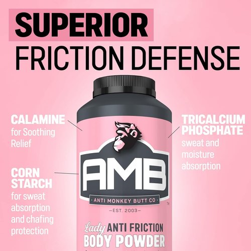 Anti Monkey Butt Body Powder for Women - Talc-Free, Anti-Chafing, Odor Control, & Sweat-Absorbing Powder for Foot, Inner Thighs, & Full Body - with Calamine - Hypoallergenic Formula - 8 oz - 2-Pack