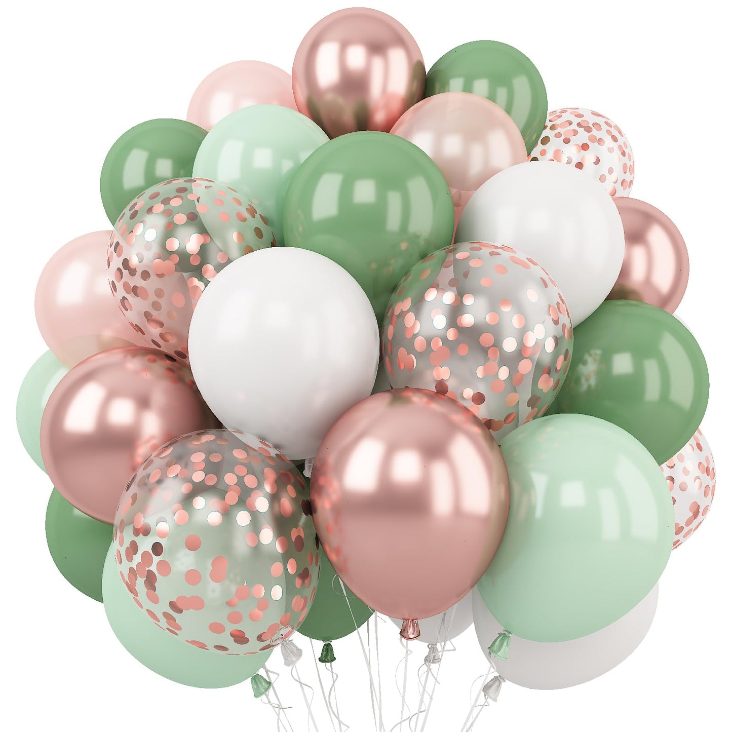 Sage Green Dusty Pink Balloon, 60 Packs 12 Inch Olive Green Retro Pink Balloon, Baby in Bloom Balloons for Girls Women Baby Shower Birthday Floral Fairy Party Woodland Party Decorations