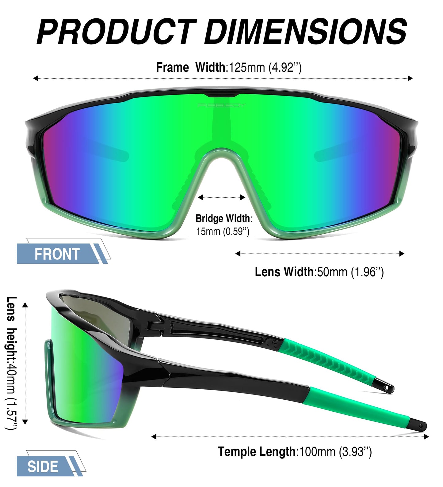 FEISEDY Kids Teens Baseball Polarized Sunglasses Lightweight TR90 Frame UV400 Sports Cycling Shades for Boys Girls B0186