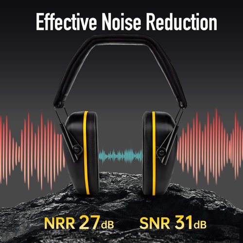 EARMOR OFFICIAL Shooting Ear Protection Earmuffs for Gun Range, NRR 27dB Noise Cancelling Hearing Protection Ear Muffs with Low-Profile Earcups, Compact Foldable for Shooting Hunting