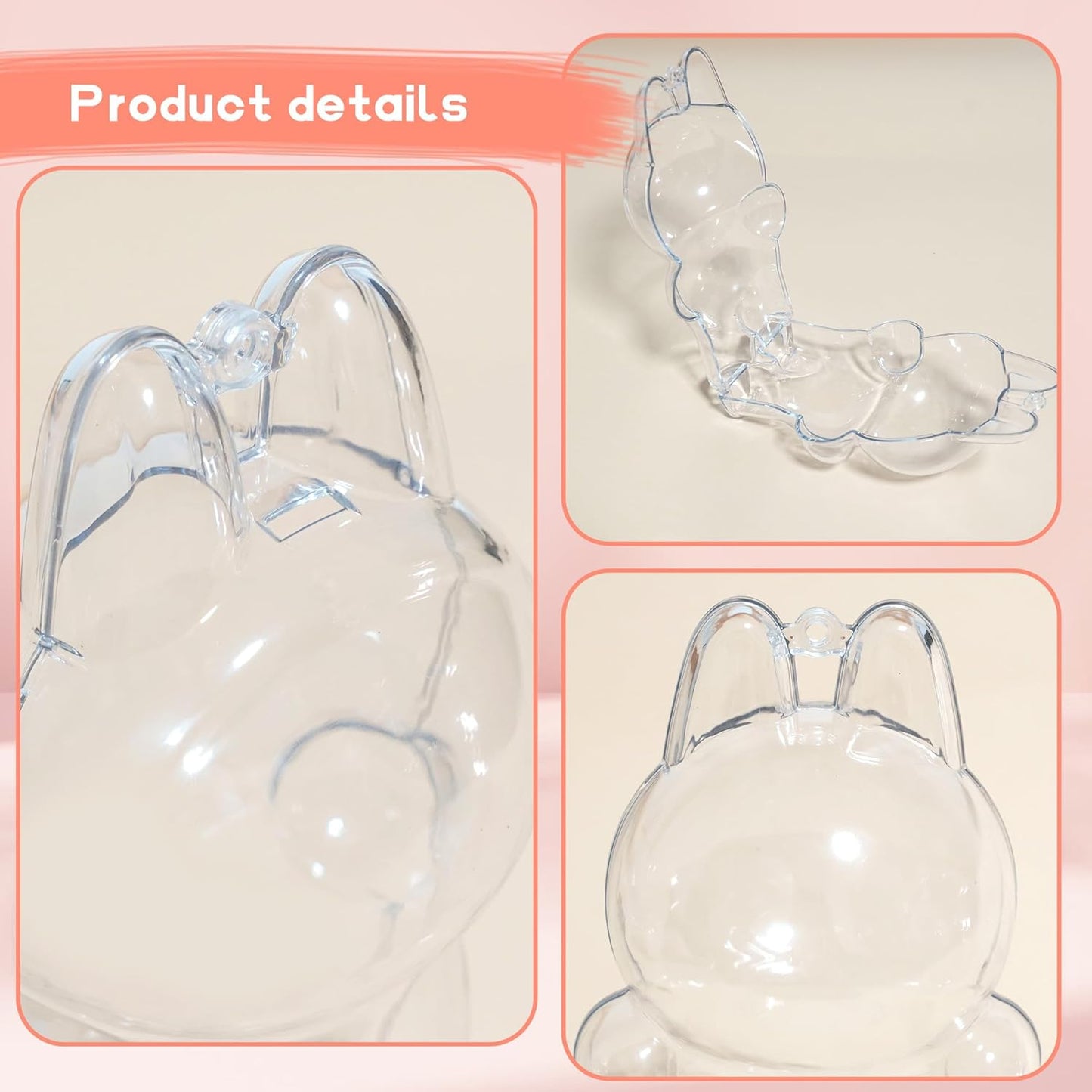 1PCS Protective Case Compatible with LABU The Monsters Exciting Macaron - Clear Plastic Box with Keychain & Anti-Loss Silicone Strap,Plastic Clear Display Box(No Doll Included,17CM)