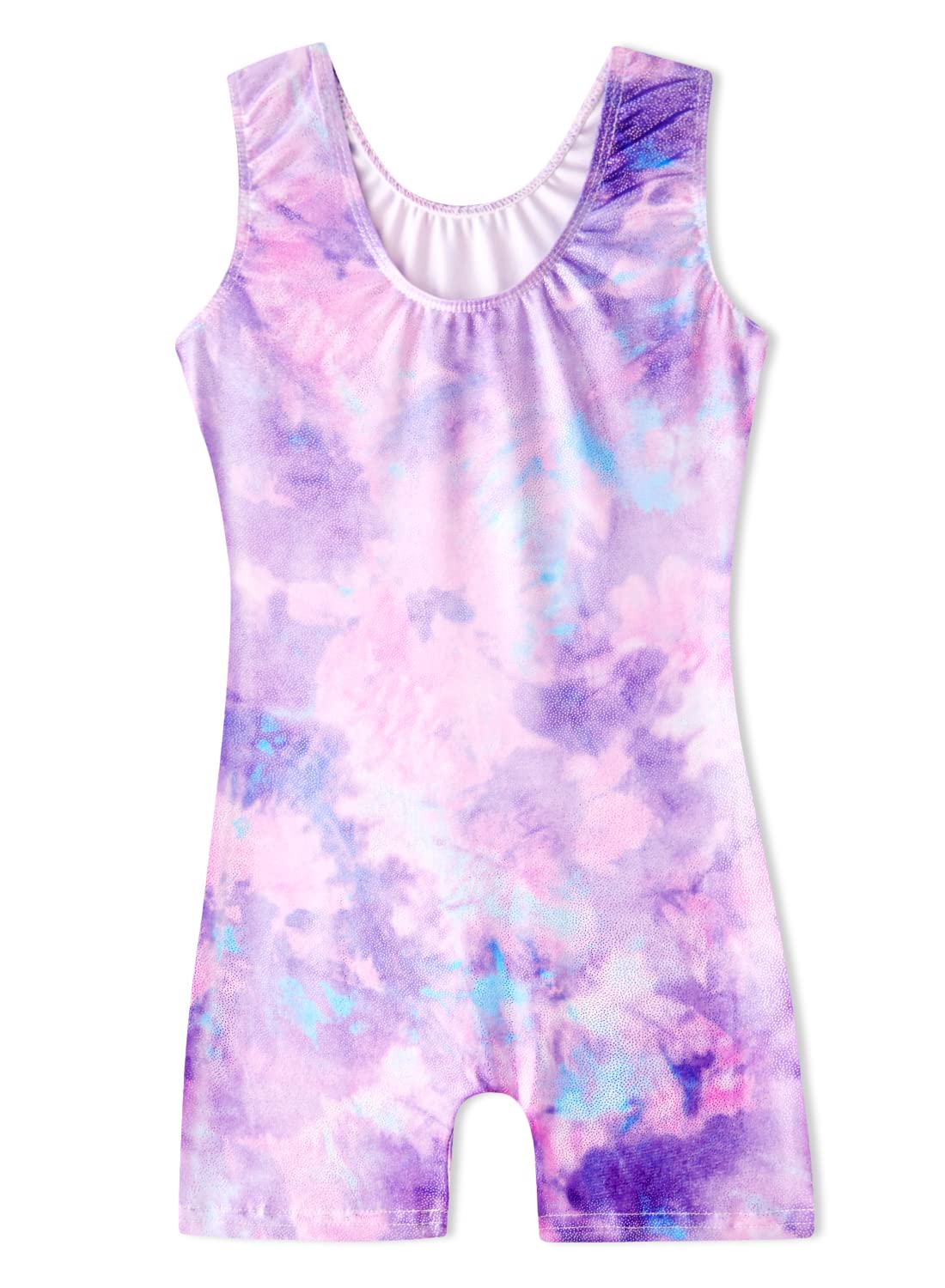 HOZIY Purple Tie Dye Leotards for Girls Gymnastics Size 6-7 Year Old Biketards Bodysuits Kids Leo Tumbling Outfits Child Dance Clothes Clothing Leotardos Para Gimnasia Ninas