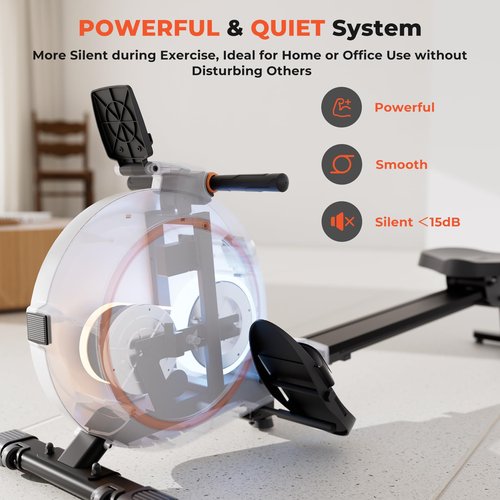 Rowing Machines for Home, Magnetic Rower with 32-Level Whisper-Quiet Resistance & 300LBS Weight Capacity, Row Machine with LED Monitor & Comfortable Seat, Bluetooth, App Supported and Tablet Holder
