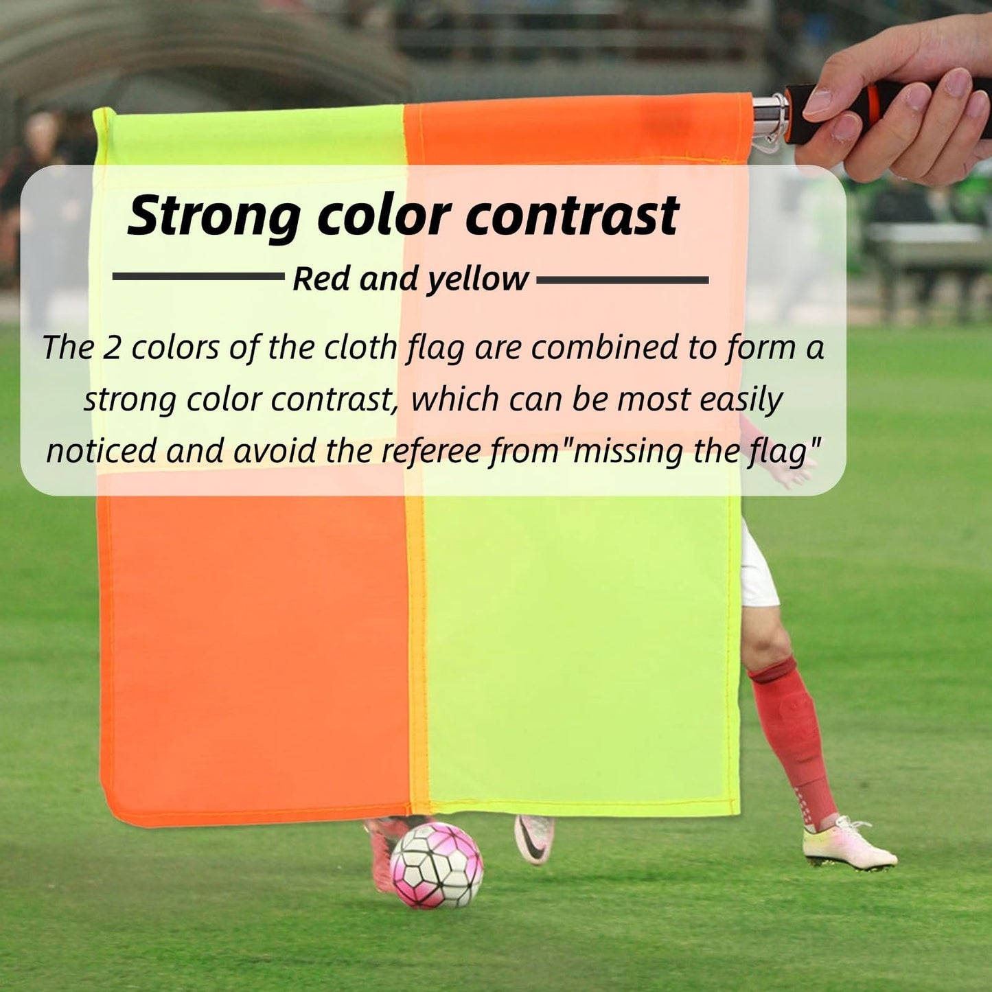2PCS Soccer Ar Flag, Soccer Football Flags for Referees, Referee Linesman Flags with Storage Bag for Sports Match, Soccer, Football, Hockey Training, Soccer Accessories Linesman Flags