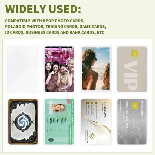 400 Pcs Kpop Photocard Sleeves 58×89mm Clear Photo Card Sleeves PVC Free & Acid Free Photocards Holder for Kpop Albums Photo Cards