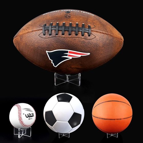 AcrylAcrylic Basketball Stand ??3-Pack Clear Ball Display Holder for Basketball, Football, Soccer, Volleyball, Rugby & Moreic Ball Stand for Display