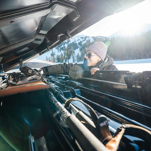 Yakima CBX XXL 21.5 Cubic Foot Vehicle Rooftop Premium Cargo Rugged Carrier Gear Box with Dual Sided Opening and SKS Security Locks, Black