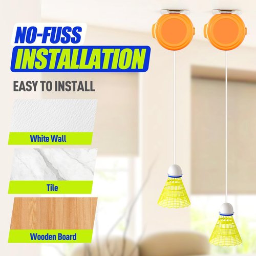 Scappof Single Player Badminton, 2025 New Adjustable Automatic Rebound Shuttlecock, Single Player Badminton Trainer, Badminton Rebound Trainer for Indoor Self Practice at Home (3pcs Balls)
