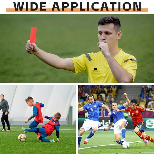 AzReference Soccer Referee Card Set, Red and Yellow Warning Cards with Record Paper, Pencil, Card Storage Wallet, Soccer Referee Kit for Football Matches, Training, Sports Games (2 Pack Cards)