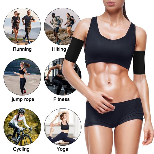 Hpmjz 2 pcs Women's Arm Trimmers Slimming Arms Sleeves Sport Arm Shapers Sweat Bands Compression Wrap Belt Helps Upper Arms Shaper for Workout Beauty Flabby Weight Loss Calories
