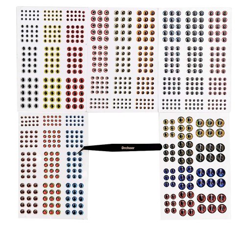 Fish Eyes for Lures Making - Small and Large Fishing Lure Eye 3mm 4mm 5mm 6mm 7mm 10mm Assortment for Fly Tying DIY Materials Tool