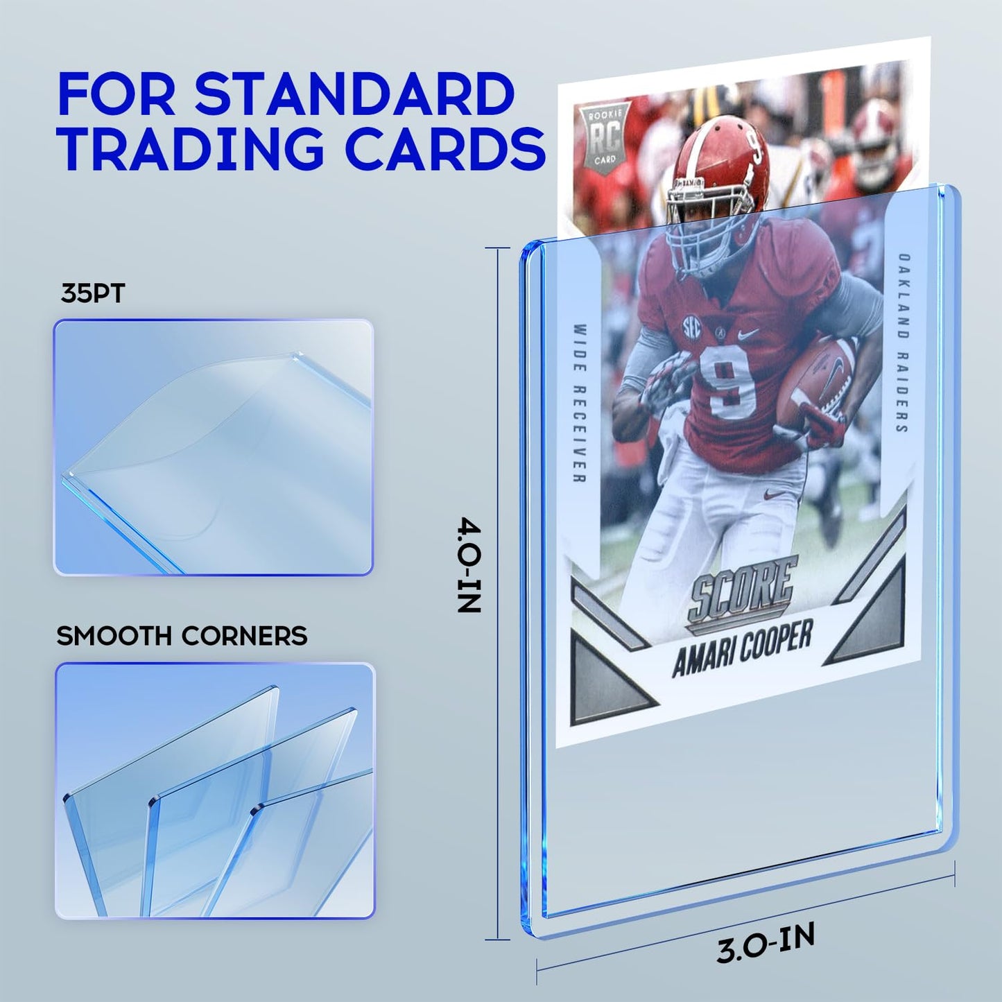 180 Pack Card Sleeves Toploaders, Hard Plastic Top Loaders, Baseball Sports Trading PKM Card Holder Protectors (90 Toploaders + 90 Sleeves)