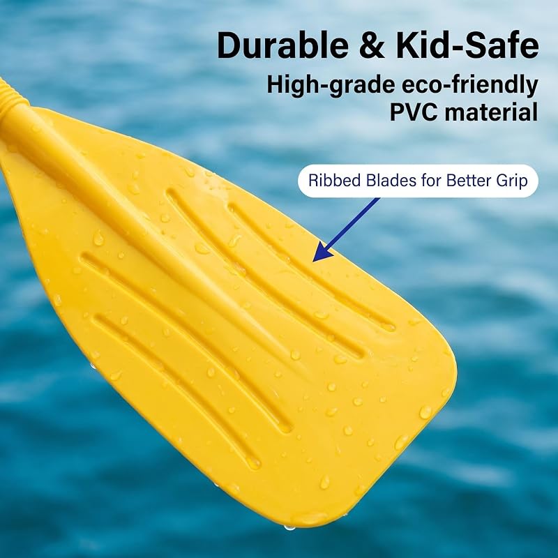 Kids Kayak Paddles – Lightweight Plastic Canoe Paddles, 2-Pack, Yellow