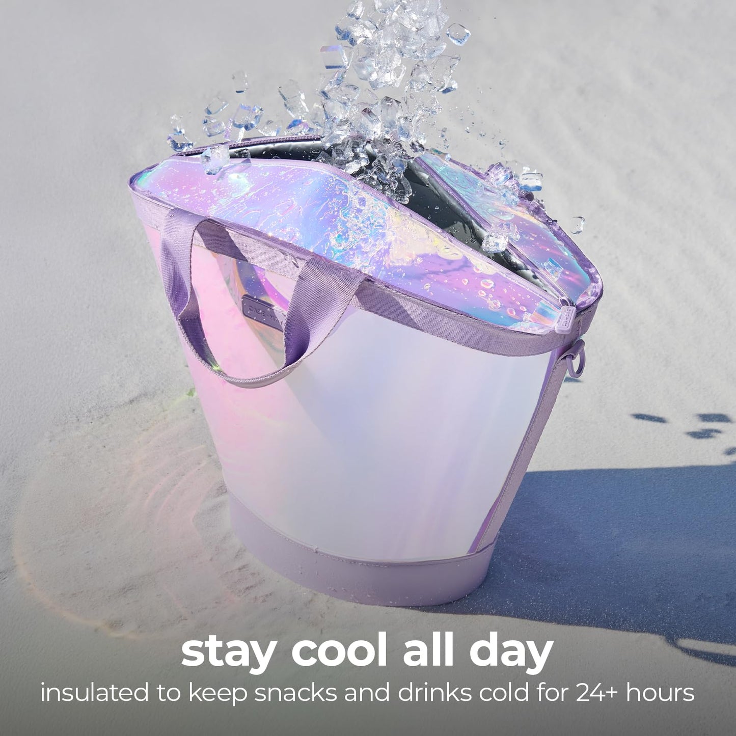 Case-Mate Soap Bubble Large Jelly Cooler Tote (12L) - Soft Cooler Bag w/Zippered Insulation - Keeps Drinks Cold for 24 hrs - Ideal for Beach & Weekend Getaways - Travel Tote w/Crossbody Strap