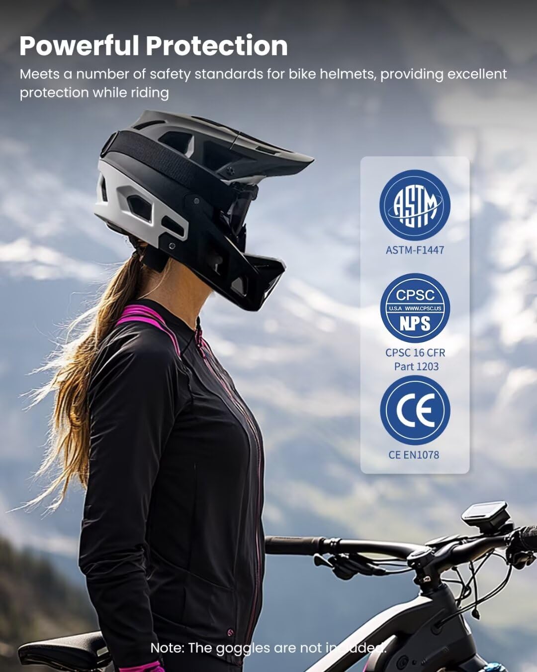ILM Adult Mountain Bike Helmet Men & Women Full Face Lightweight BMX MTB Helmet ASTM CPSC CE Certified Cycling Helmet Model ZL-B068 (BW, Large)