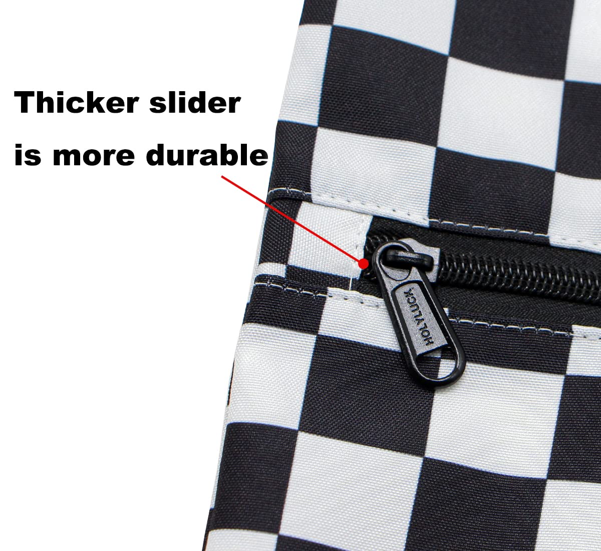 HOLYLUCK Drawstring Backpack Bag Sport Gym Sackpack (Black and white grid)