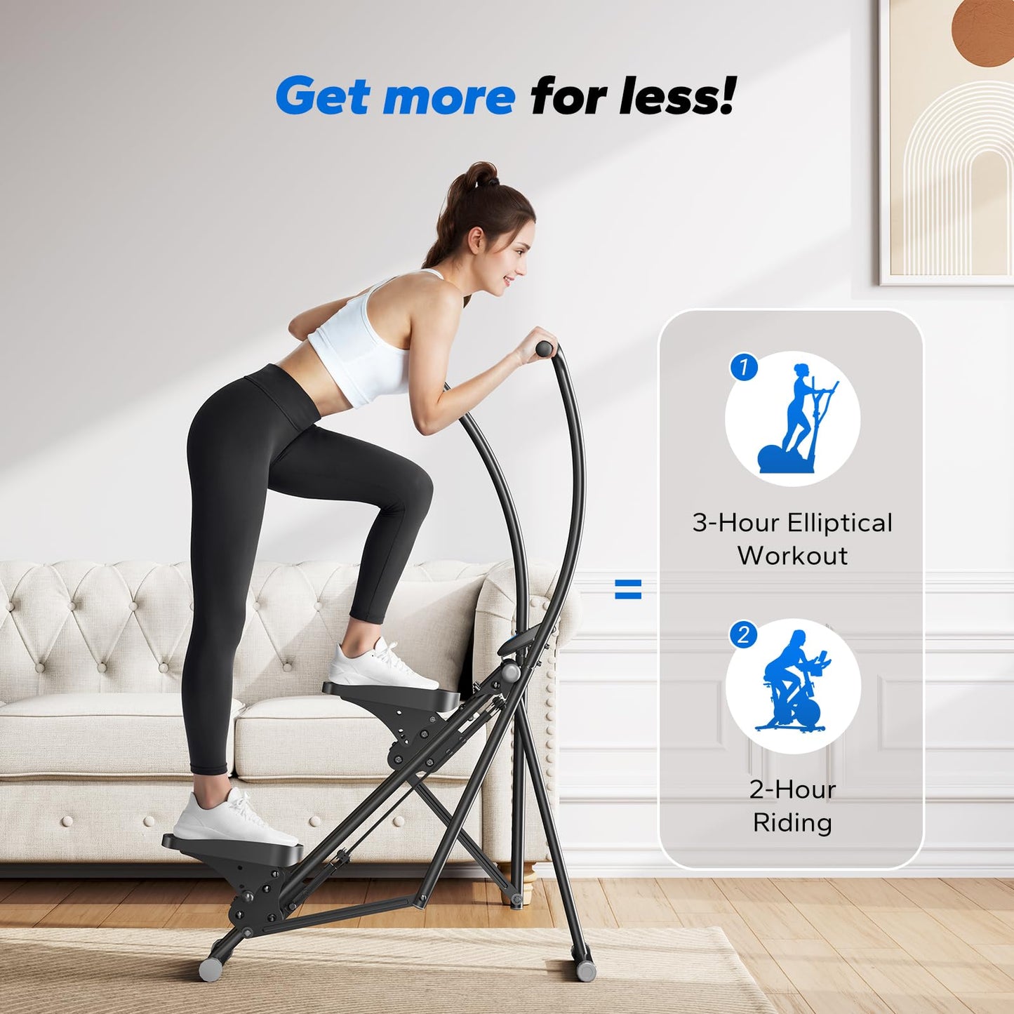 MERACH Stair Stepper, Hands & Feet Synchronized Stair Climber, Stairmaster for Full-Body Workout at Home, Compact Vertical Climber with Extended & Adjustable Pedals, Deep & Black