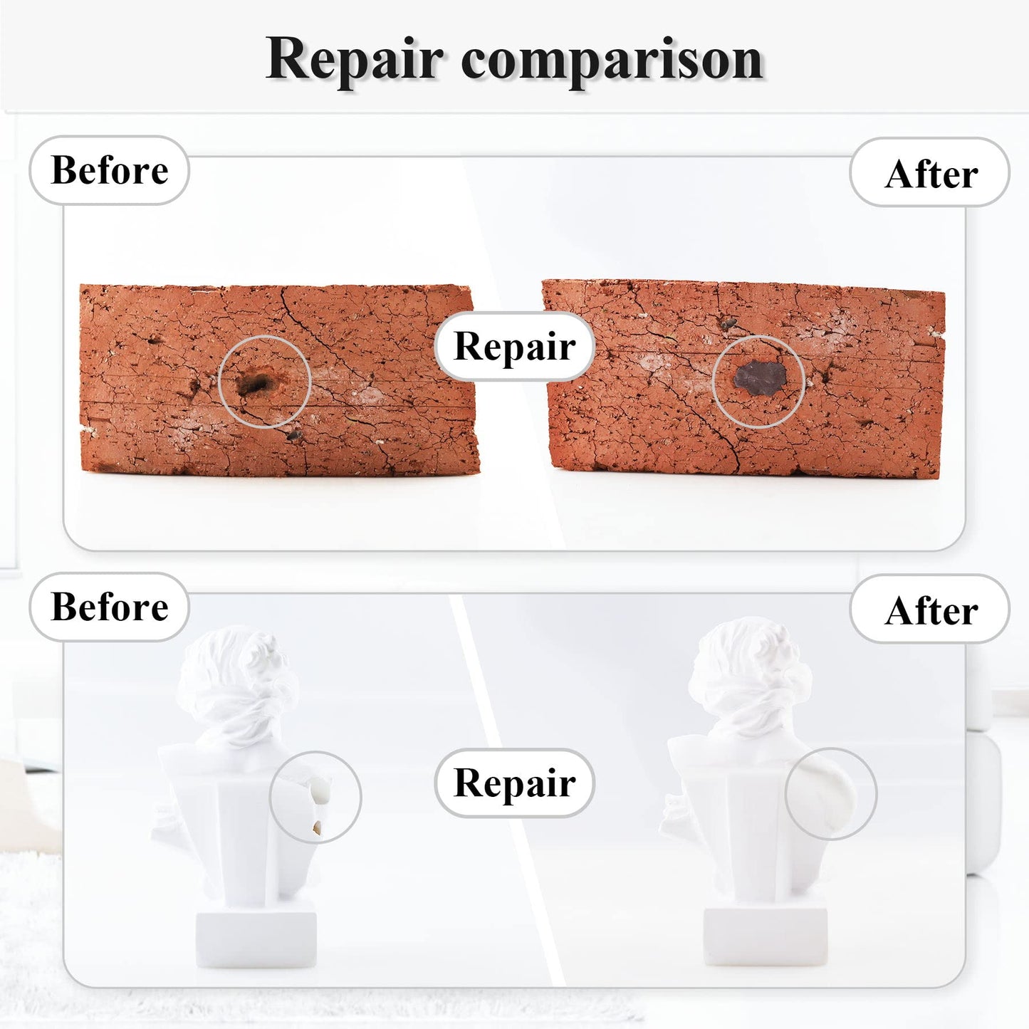 VIKEYTIM Epoxy Putty, 120g 2 Part Fast Repair Epoxy Putty Wood, Metal, Stone, Hard Plastic, Acrylic, Ceramic, Glass, Acrylic Bonding and Repair (Brown)