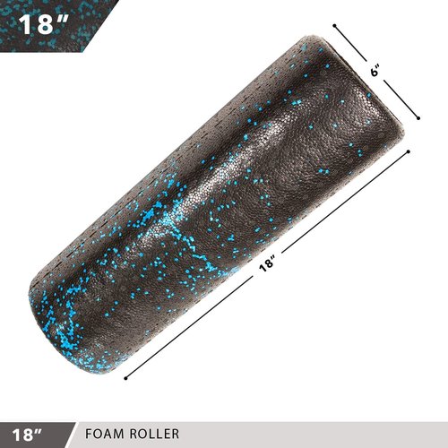 Day 1 Fitness High Density Muscle Foam Rollers - Sports Massage Rollers for Stretching, Physical Therapy, Deep Tissue, Myofascial Release - Ideal for Exercise and Pain Relief - Speckled Blue, 12”