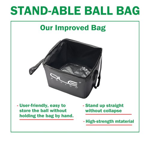 OLE ANDIGO Tennis Balls Hopper Tennis Ball Basket with Side Pockets Lightweight Tennis Ball Cart Holds 160 Balls, Portable Sports Teaching Cart with Wheels for Tennis Player (Tennis Ball Cart)