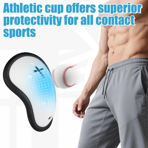Athletic Cup for Men Baseball Cup Protective Supporter Men's Sports Protection for Football Rugby Comfort Fit MMA Lightweight with Cross Design (Large)