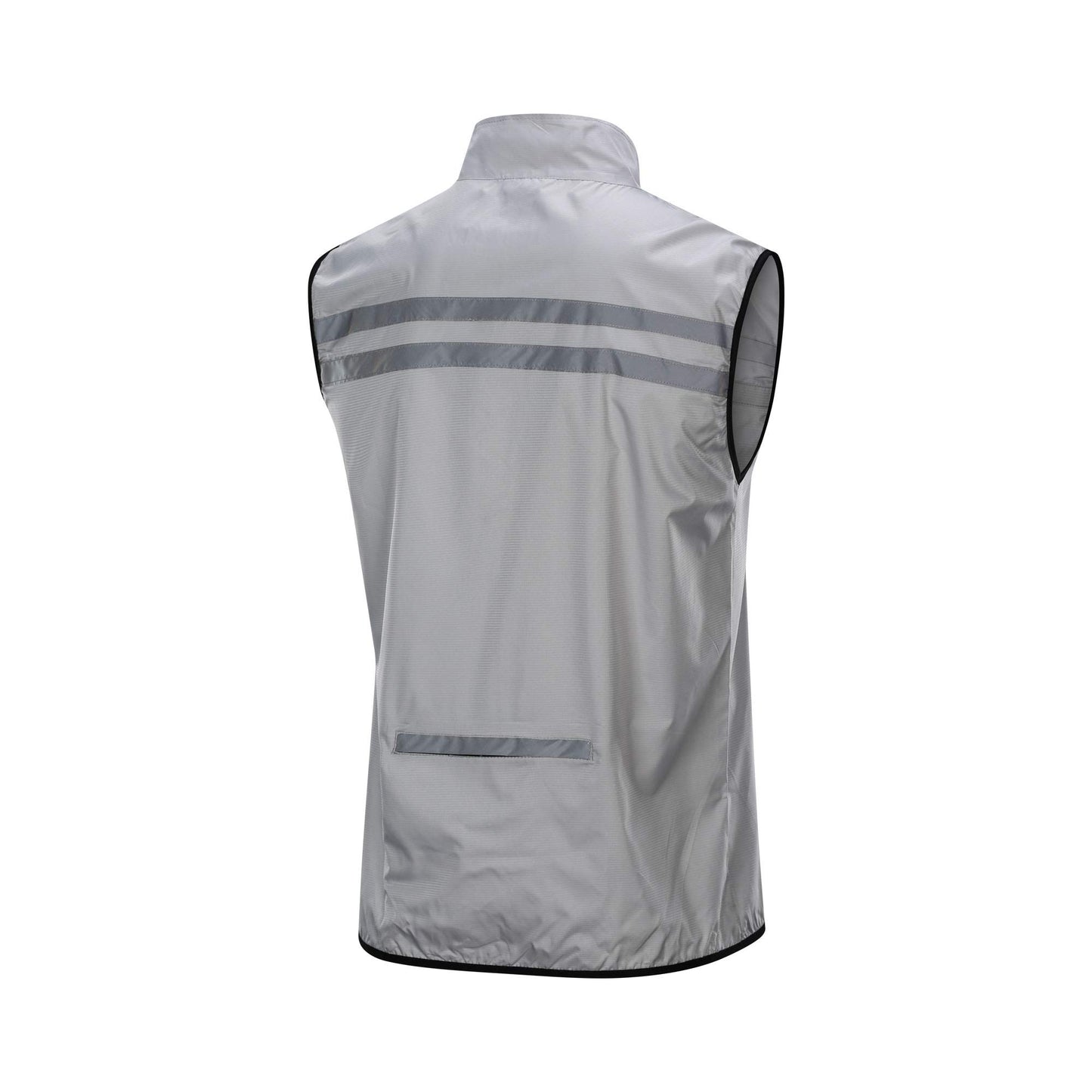 bpbtti Men's Hi-Viz Safety Running Cycling Vest - Windproof and Reflective (Large - Chest 39-41", Grey)