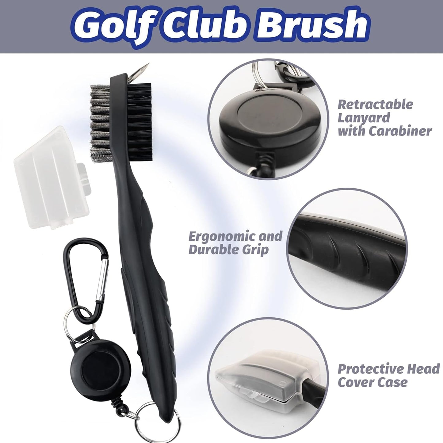 karamagic 11 Pcs Golf Accessories Kit, Include Golf Tees Golf Towel Golf Ball Bag with Hook Cleaner Brush Golf Ball Marker Golf Divot Tool Golf Score Counter
