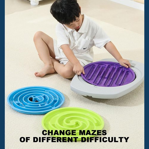 Balance Board Maze, 20 inch Labyrinth Rocking Seesaw for Core Strength & Stability, 10°-30° Tilt Non-slip Round Balancing Board for Indoor Outdoor Activity Leg Workout Max Load 220 Lbs