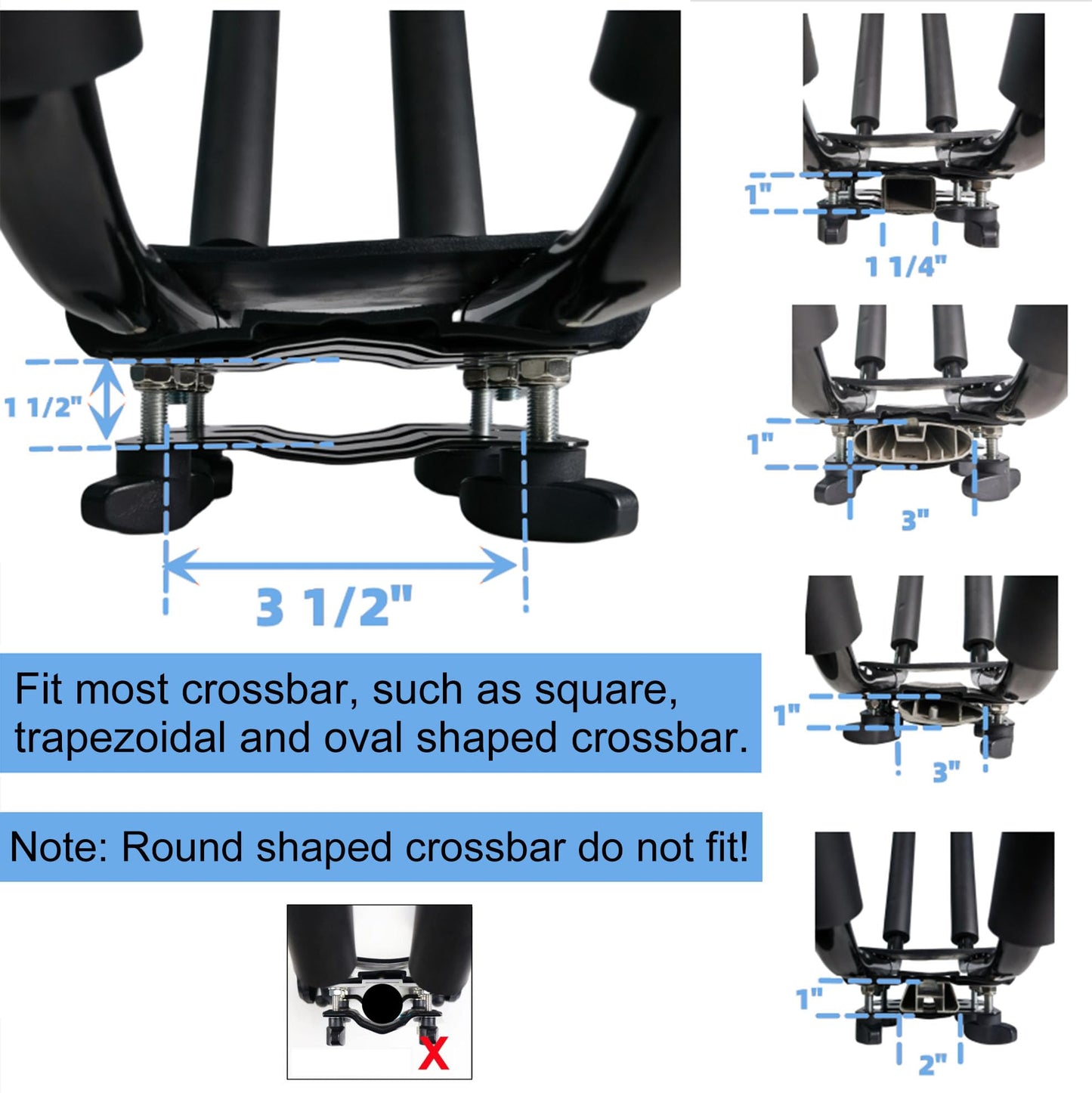 2 Pairs Heavy Duty Kayak Roof Rack J-Bar Carrier Holder - Includes 4 Pcs Ratchet for Canoe, SUV, Cars, Truck, Surf Ski, Tie-Mount on Car Roof Top Crossbar for Trip, Set of 4